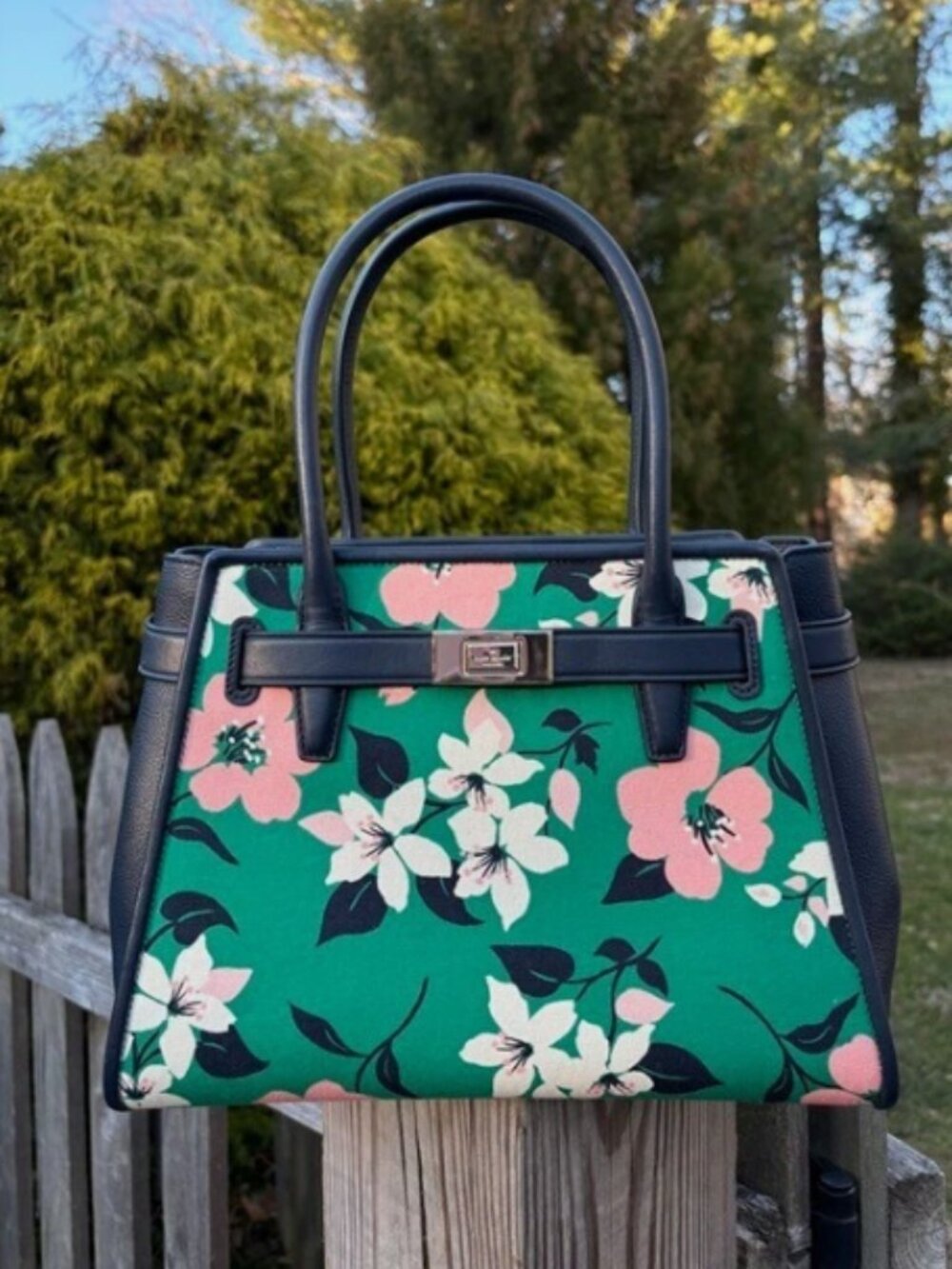 🌸 Kate Spade Lucia Lily Blooms Top Handle Crossbody Satchel Bag 🌸 NWOT